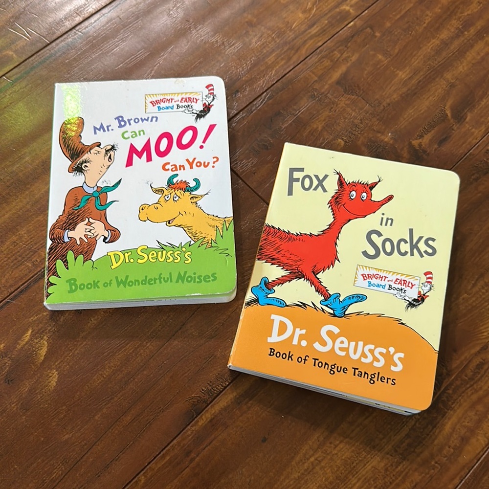 Dr Seuss Board Book Lot Fox in Socks Mr Brown Can Moo Baby Toddler